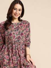Floral Printed A-Line Kurta