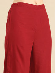 Mustard Floral Printed Regular Gotta Patti Kurta with Palazzos