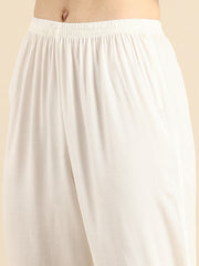 Grey printed A-Line Kurta with Trouser