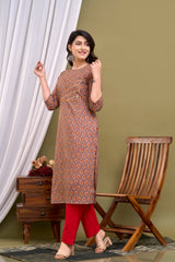 Ethnic Motifs Printed Regular Gotta Patti Pure Cotton Kurta With Trousers