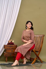 Ethnic Motifs Printed Regular Gotta Patti Pure Cotton Kurta With Trousers