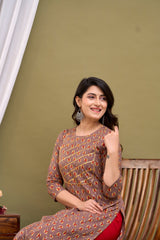 Ethnic Motifs Printed Regular Gotta Patti Pure Cotton Kurta With Trousers