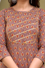 Ethnic Motifs Printed Regular Gotta Patti Pure Cotton Kurta With Trousers