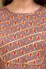 Ethnic Motifs Printed Regular Gotta Patti Pure Cotton Kurta With Trousers