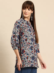 Blue regular a-line top