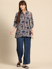 Blue regular a-line top