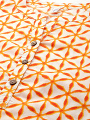 Yellow and white longline regular top