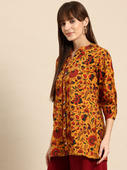 Orange regular a-line top