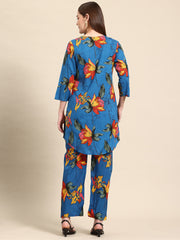 Blue Floral Printed Co-ord Set