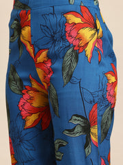 Blue Floral Printed Co-ord Set