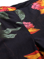 Black Floral Printed Tunic With Trouser Co-ord Set
