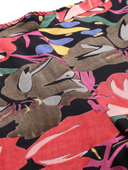 Black Casual Floral Printed Tunic With Trousers