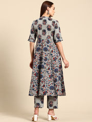 Women Floral Printed Regular Pure Cotton Kurta with Palazzos