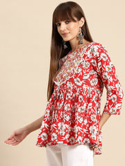 Floral Print Peplum Top