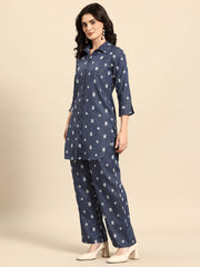 Geometric Self Design Lurex Detail Pure Cotton Co-Ords