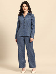 Self-Striped Pure Cotton Co-Ords