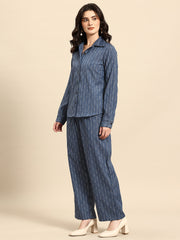 Self-Striped Pure Cotton Co-Ords