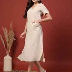 Embroidered Jacquard A-Line Midi Dress