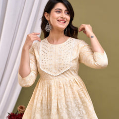 Cream-coloured regular peplum top