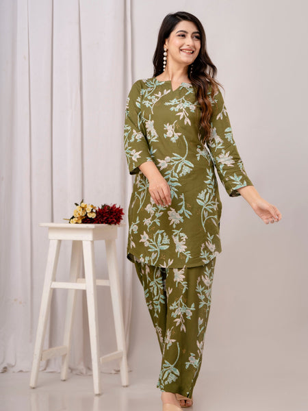 Green Printed Co-Ord Set
