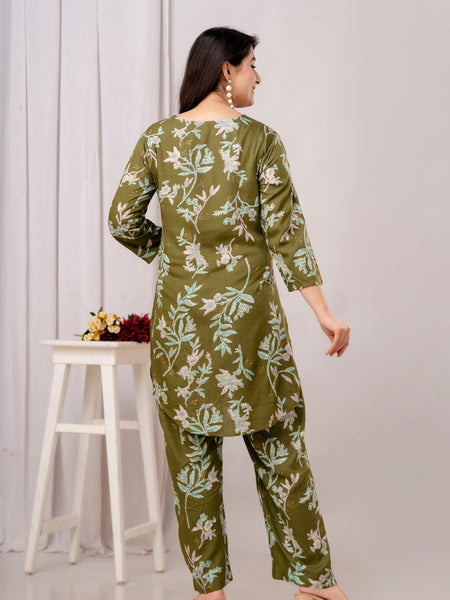 Green Printed Co-Ord Set