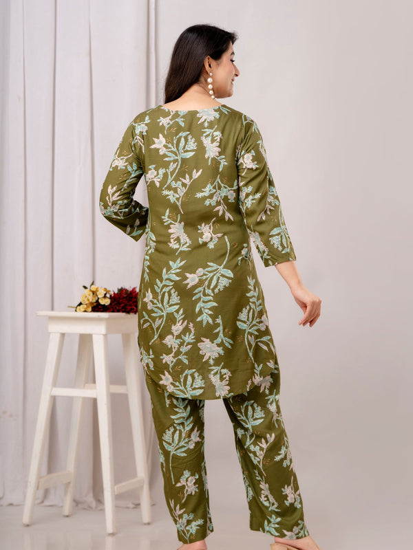 Green Printed Co-Ord Set