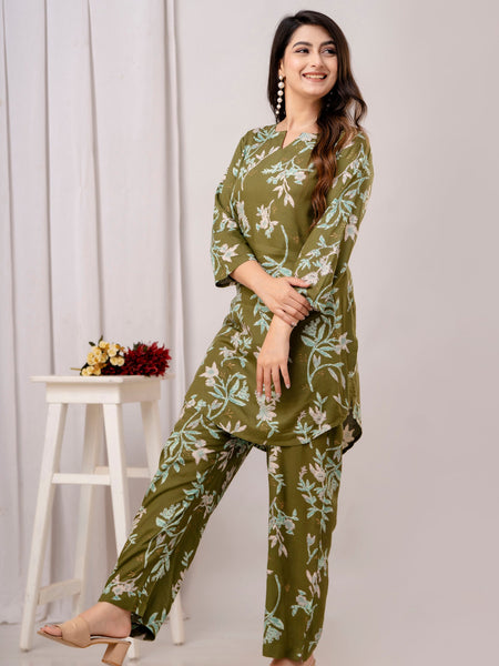 Green Printed Co-Ord Set