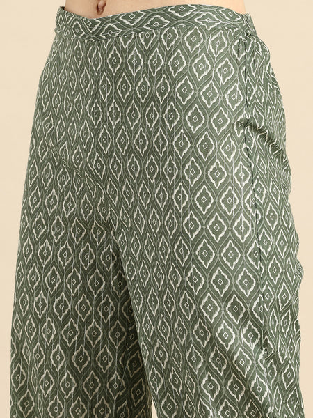 Printed Pure Cotton Shirt With Trouser