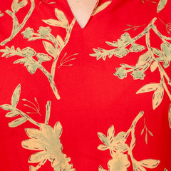 Red Leaf Printed Co-Ord Set