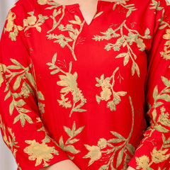 Red Leaf Printed Co-Ord Set