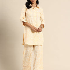 Beige Color Printed Co-ord Set