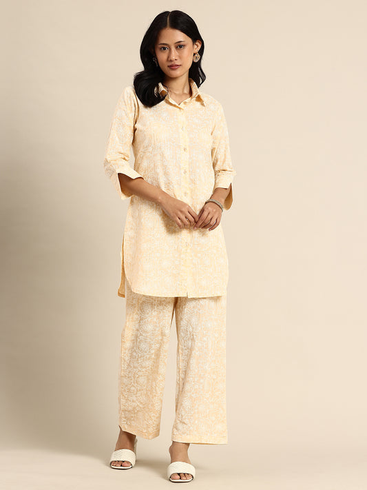 Beige Color Printed Co-ord Set