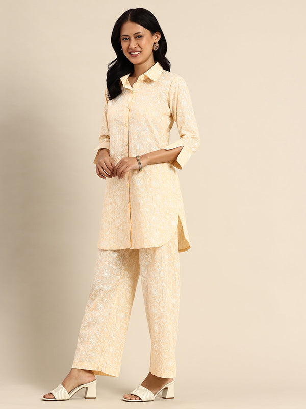 Beige Color Printed Co-ord Set
