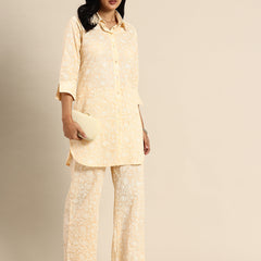 Beige Color Printed Co-ord Set