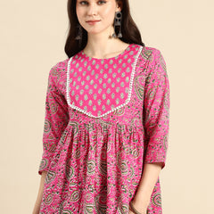 Pink regular peplum top