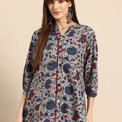 Blue regular a-line top