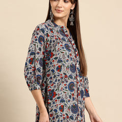 Blue regular a-line top