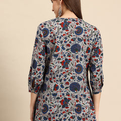 Blue regular a-line top