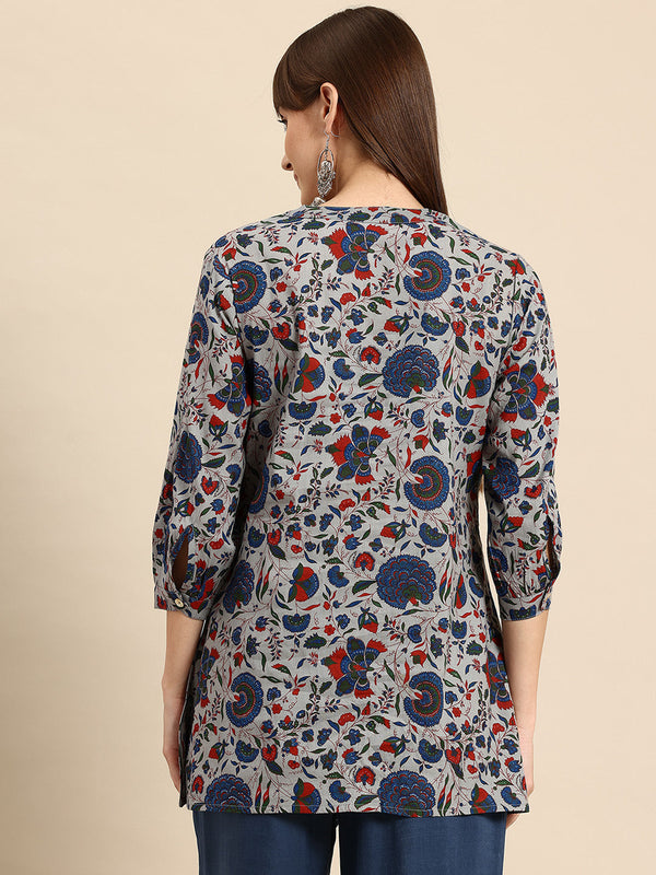 Blue regular a-line top