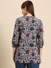 Blue regular a-line top