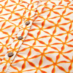 Yellow and white longline regular top