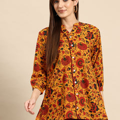 Orange regular a-line top