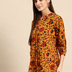 Orange regular a-line top