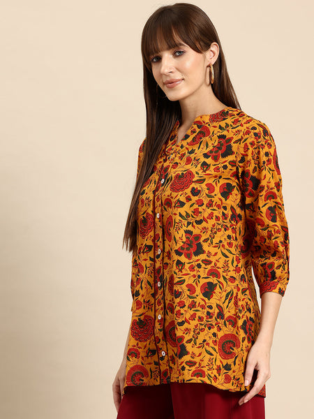 Orange regular a-line top