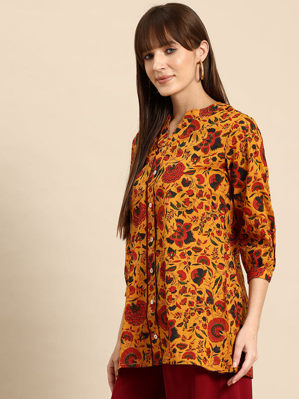 Orange regular a-line top