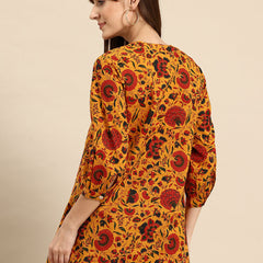 Orange regular a-line top