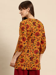 Orange regular a-line top