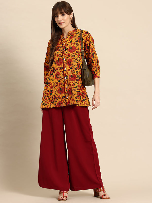 Orange regular a-line top