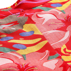Red Floral Printed Tunic With Trousers