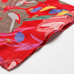 Red Floral Printed Tunic With Trousers
